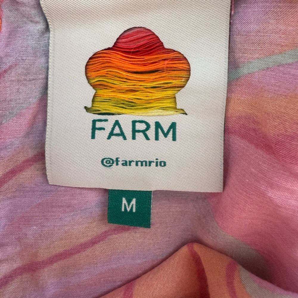 FARM Rio Bright Pink Tropical Ruffle Sleeve Top - Picture 6 of 11